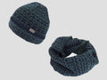 Verde - set cappello e sciarpa uomo jacquard con motivi geometrici