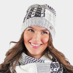 Cappello patchwork a maglia