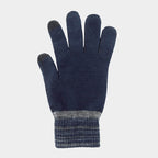 Guanti da uomo elasticizzati touch screen con polso bicolore - Colombo Milano 1911 - blu