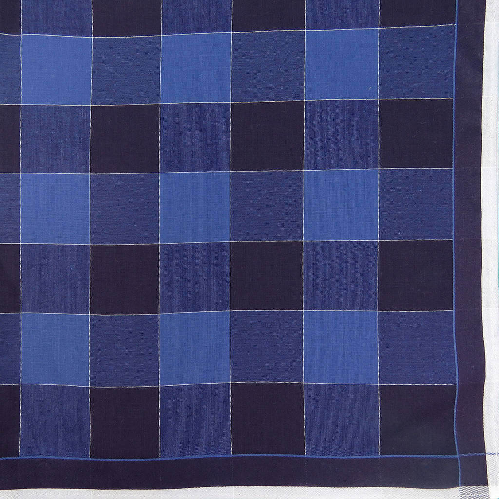 Variante blu - Scozia - fazzoletto di cotone da uomo a quadrettoni