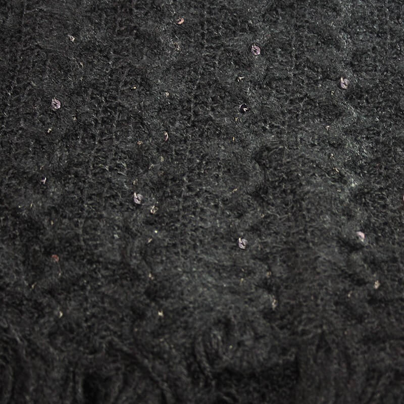 Scaldacollo con paillettes e frange - Colombo Milano 1911 - dettaglio nero