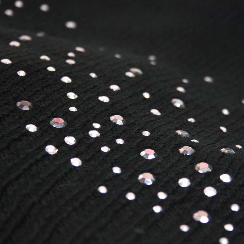 Completo di cappello e mantella con pioggia di strass - Colombo Milano 1911 - nero