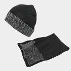 Cappello e sciarpa con bordi sale e pepe - Colombo Milano 1911 nero