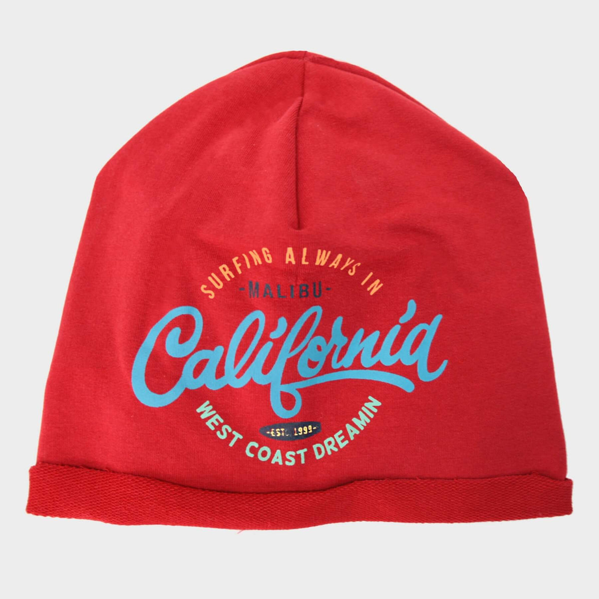 Rosso- Malibù - cappello misto cotone con scritte