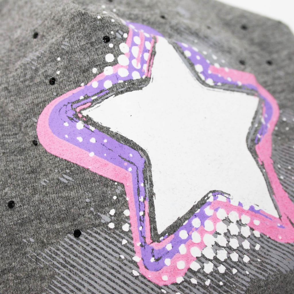 Grigio dettaglio Rockstar - cappello bimba (9m-2a) misto cotone con stella e strass