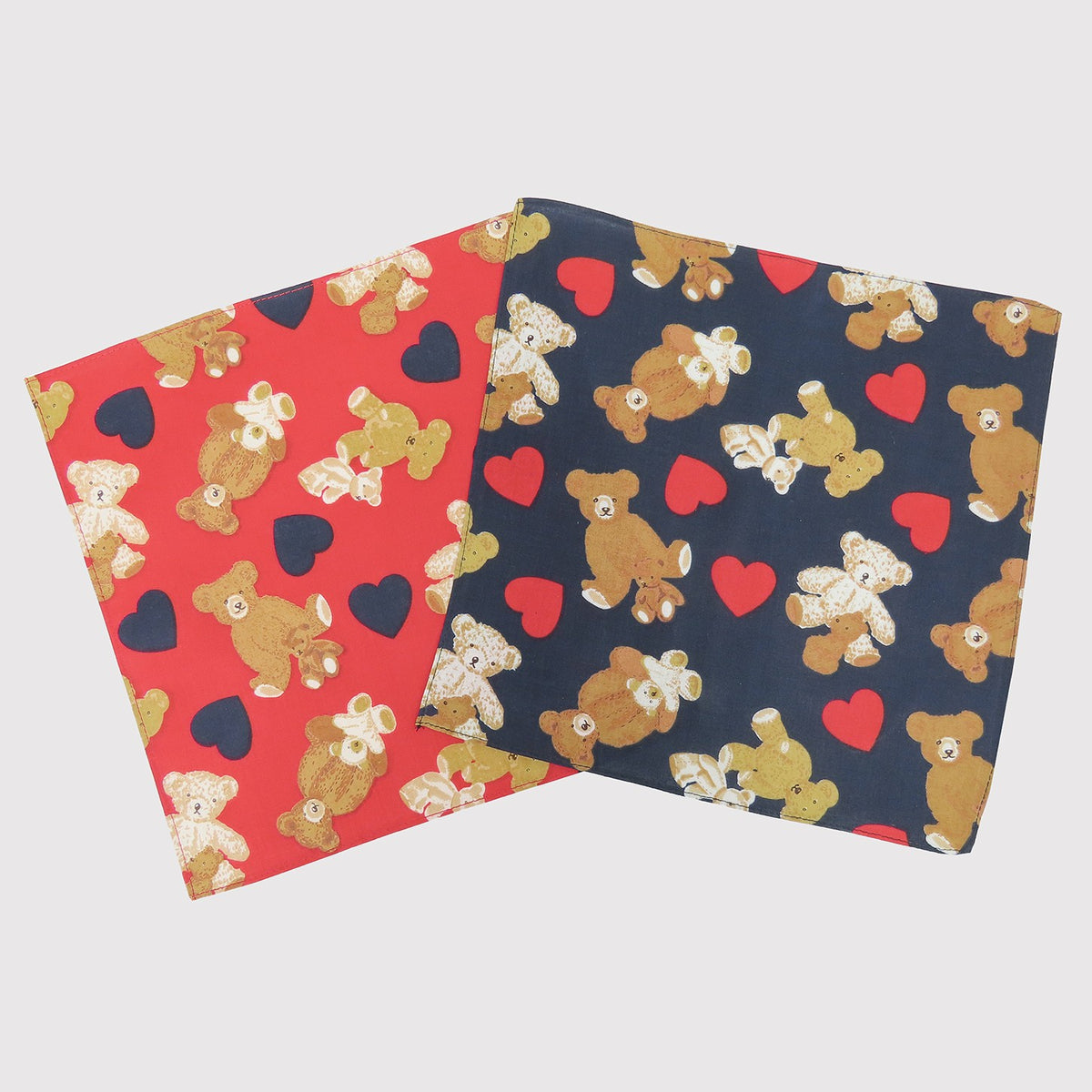 Teddybear cuori - 12 fazzoletti per bambini con orsetti