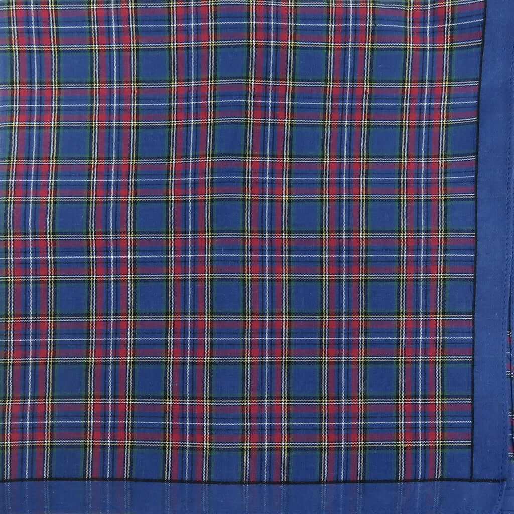 Variante blu - Scozia - fazzoletto di cotone da uomo a fantasia scozzese