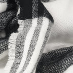 Stola maxi extra morbida tartan bianco e nero