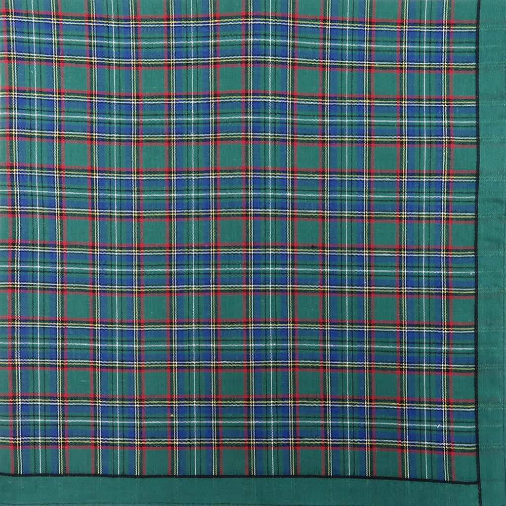 Variante verde - Scozia - fazzoletto di cotone da uomo a fantasia scozzese