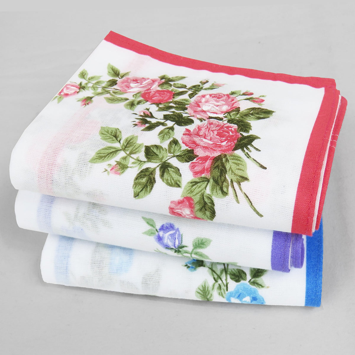Varianti - Virginia - fazzoletti di cotone da donna con fantasia di rose