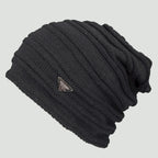 Cappello da uomo a doppie coste nero
