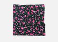 Dettaglio - Roselline - bandana di cotone con roselline stampate su fondo nero