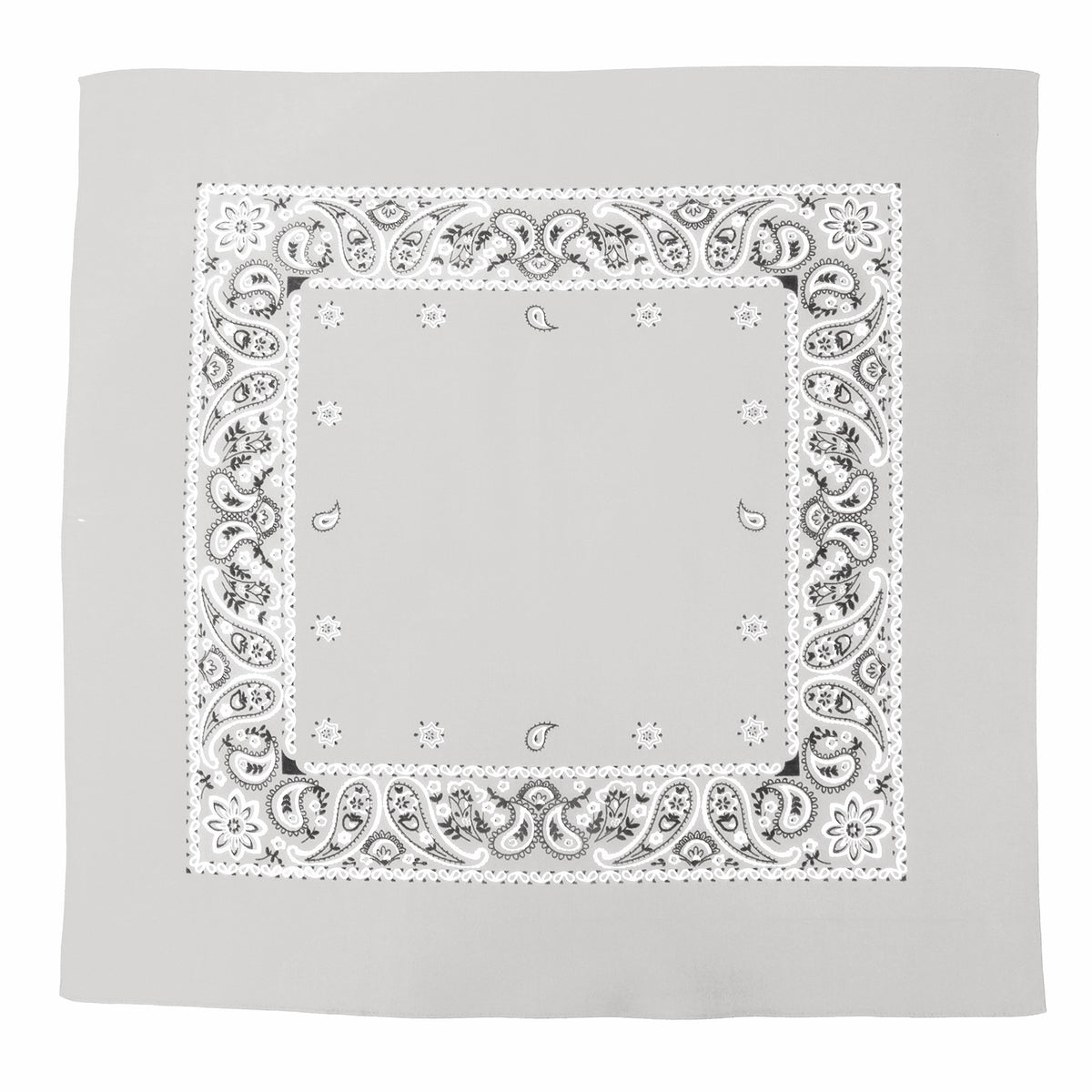 Bandana grigia “PAISLEY” con stampa cachemire stesa