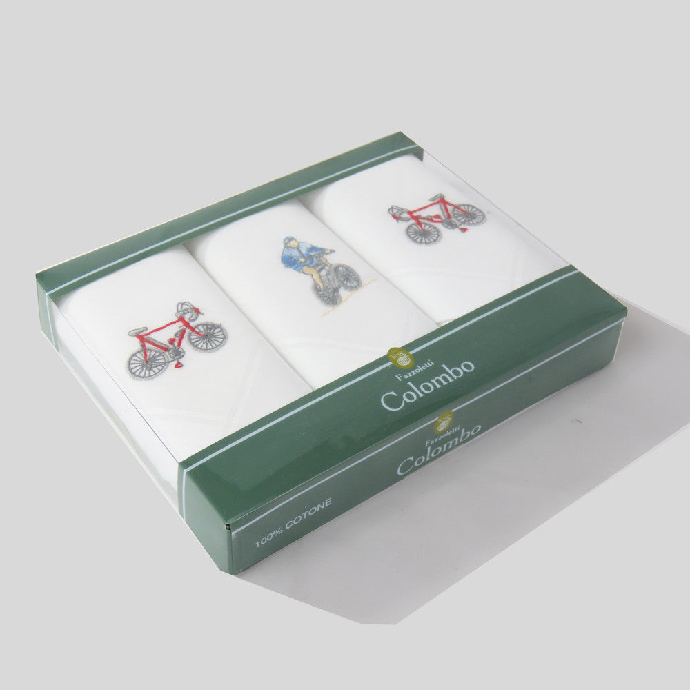 Sport ciclismo - fazzoletti ricamati e arrotolati in scatola vintage - scatola laterale