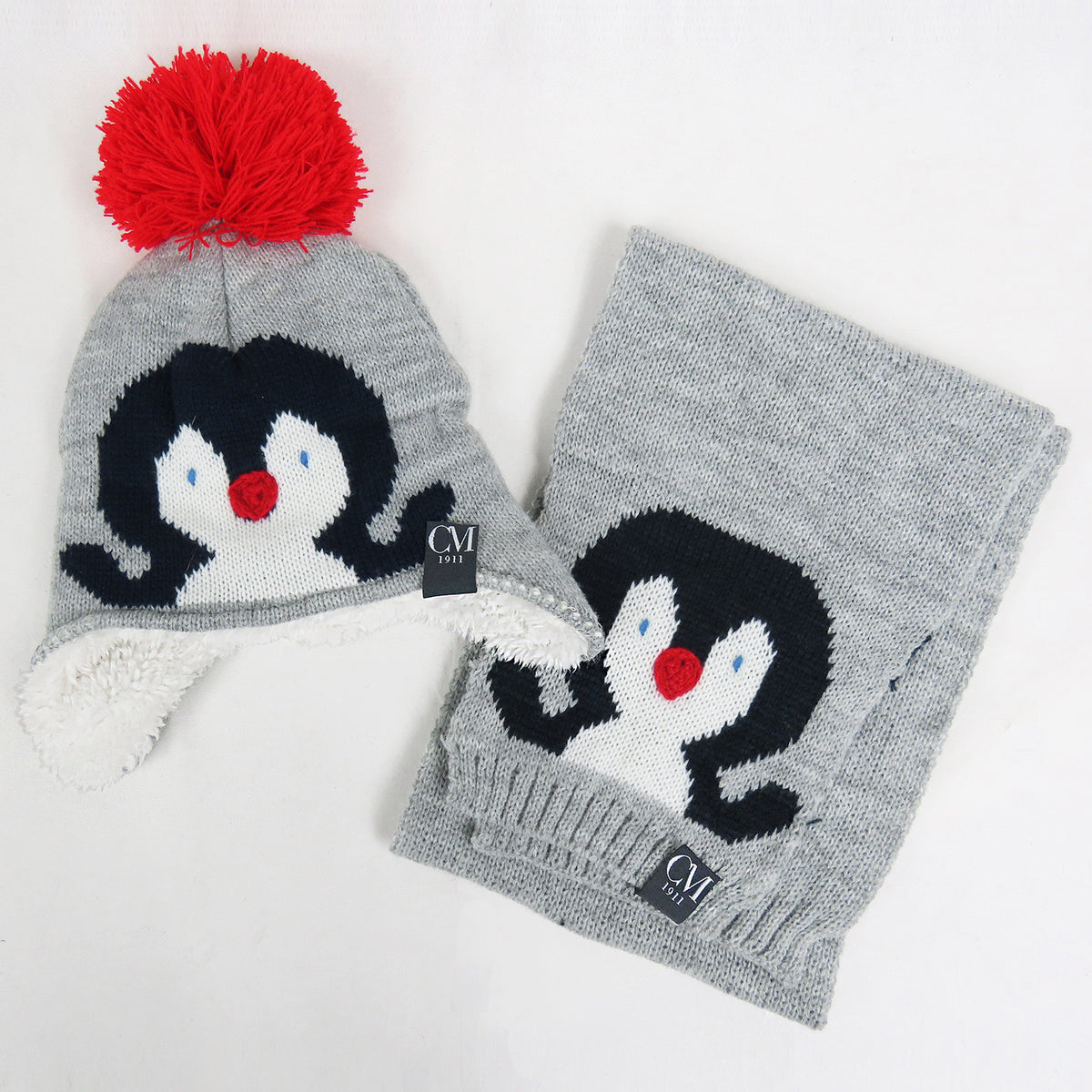 Set interno pile peloso con pinguino 4m/12 mesi