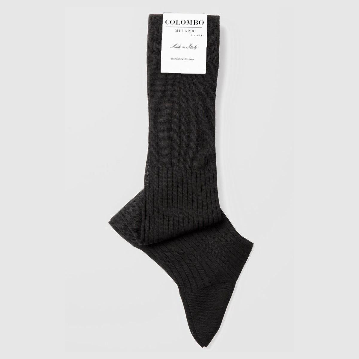 Calza Principe lunga a coste in filo di scozia doppia resistenza nero