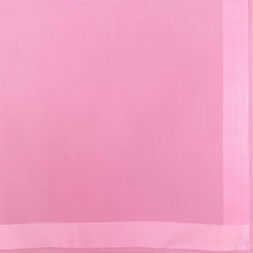 Variante fucsia - Perla - fazzoletto di cotone tinta unita color pastello con righe di raso ricamato