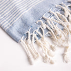 Telo mare a righe azzurre in cotone