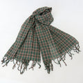 Sciarpa scozzese verde con frange - 100% cotone