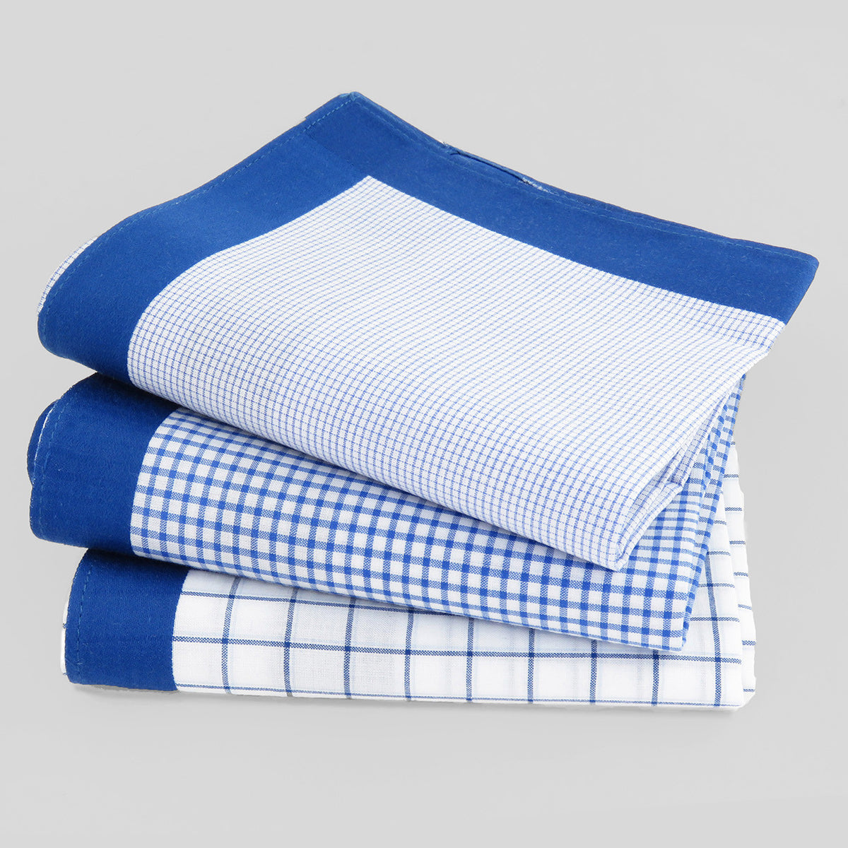 Varianti - Scozia - fazzoletti di cotone da uomo con quadretti blu royal
