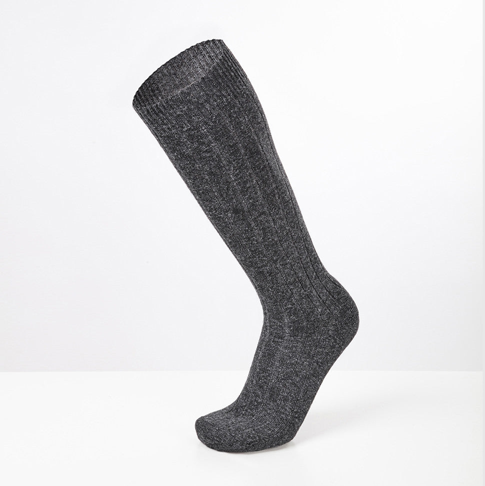 Calze lunghe a costa in Cashmere - Colombo Milano 1911 - grigio indossato