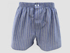 Modello - Kent - Boxer da uomo in cotone blu con righe gialle