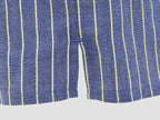 Dettaglio spacco - Kent - Boxer da uomo in cotone blu con righe gialle