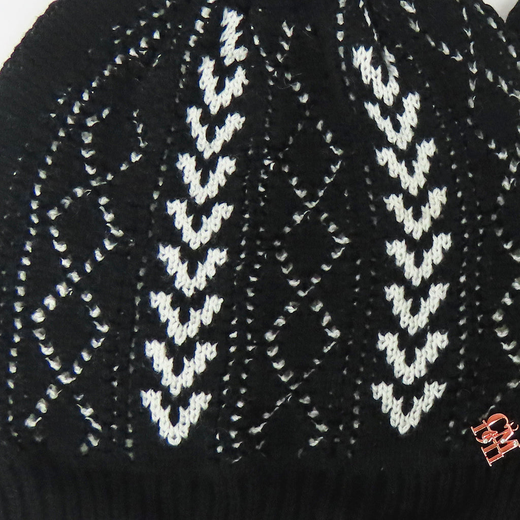 Cappello e sciarpa coordinati bianco e nero morbidissimo dettaglio