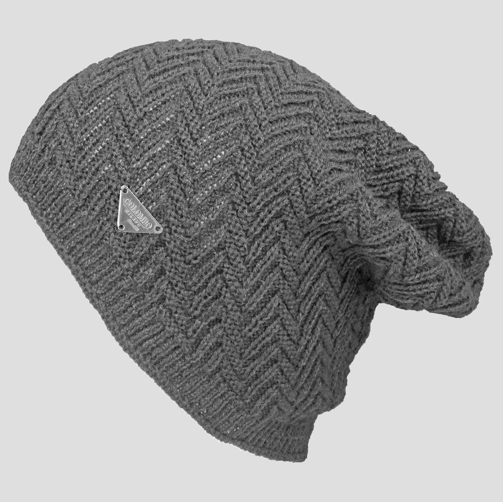 Cappello da uomo con lavorazione a zig-zag grigio
