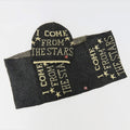Cappello e sciarpa con scritta lurex oro 7/14a