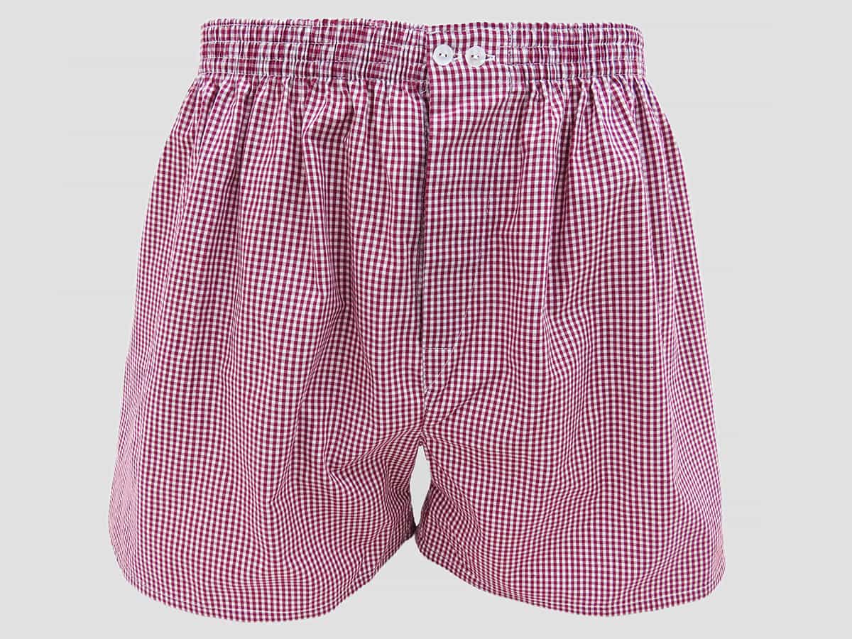 Modello - Kent - Boxer da uomo in cotone a quadretti rossi