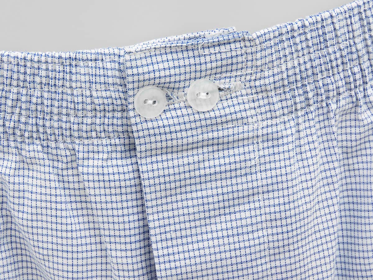 Dettaglio - Kent - Boxer da uomo in cotone a quadretti blu