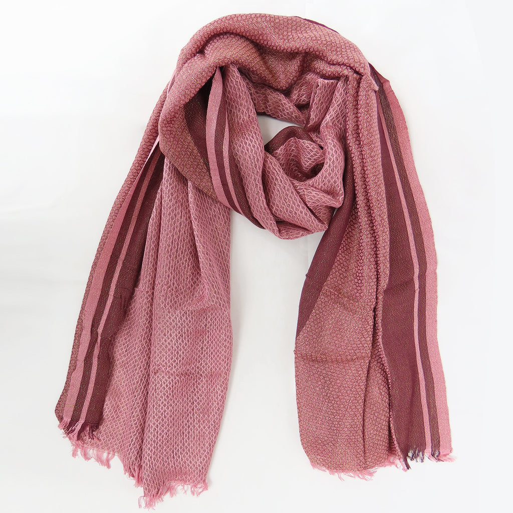 Sciarpa in viscosa jacquard con lurex in scatola