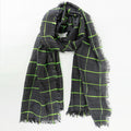 Sciarpa in viscosa a quadri con lurex in scatola nero e verde