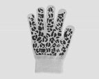 Grigi - guanti donna magici - guanti elasticizzati touchscreen con stampa leopardata