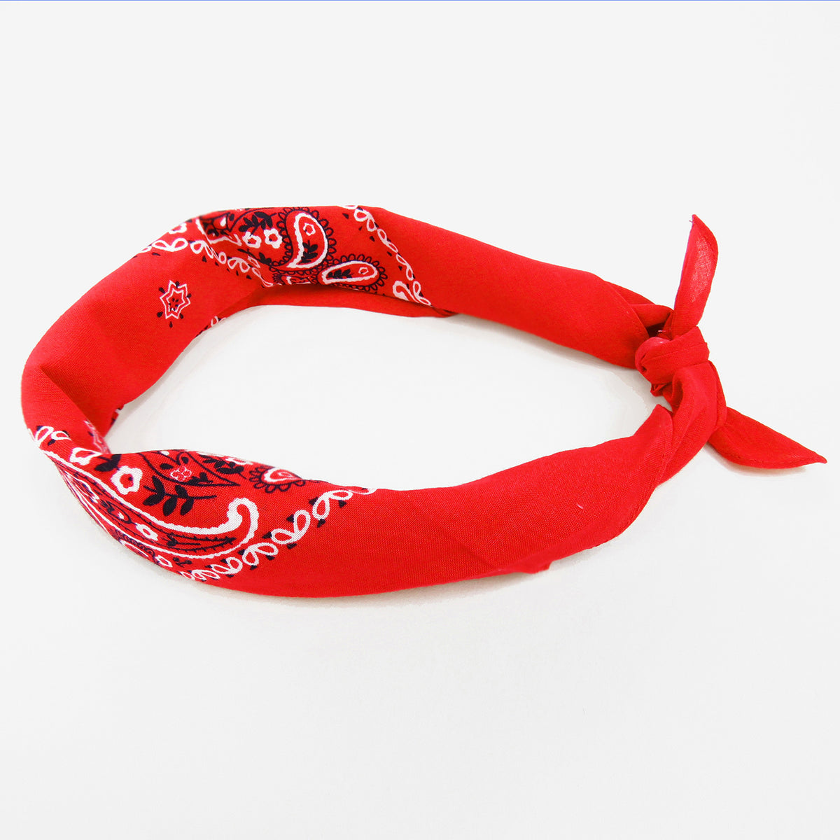 Arrotolata - Bandana colorata “PAISLEY” - con stampa cachemire - rosso