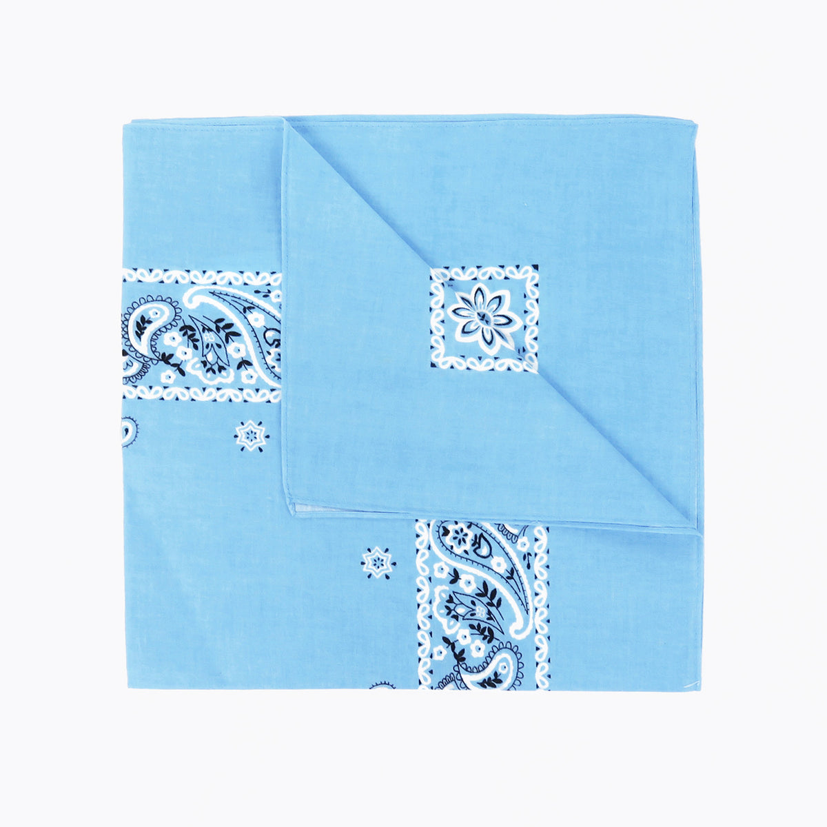 Bandana in cotone con stampa cachemire - azzurro pastello