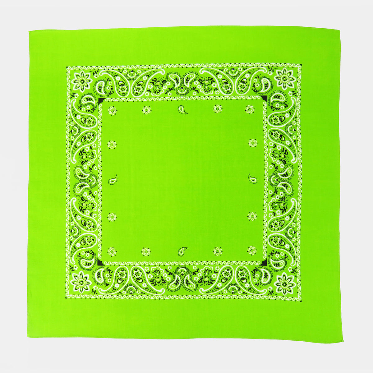 Bandana in cotone con stampa cachemire - VERDE ACIDO aperta