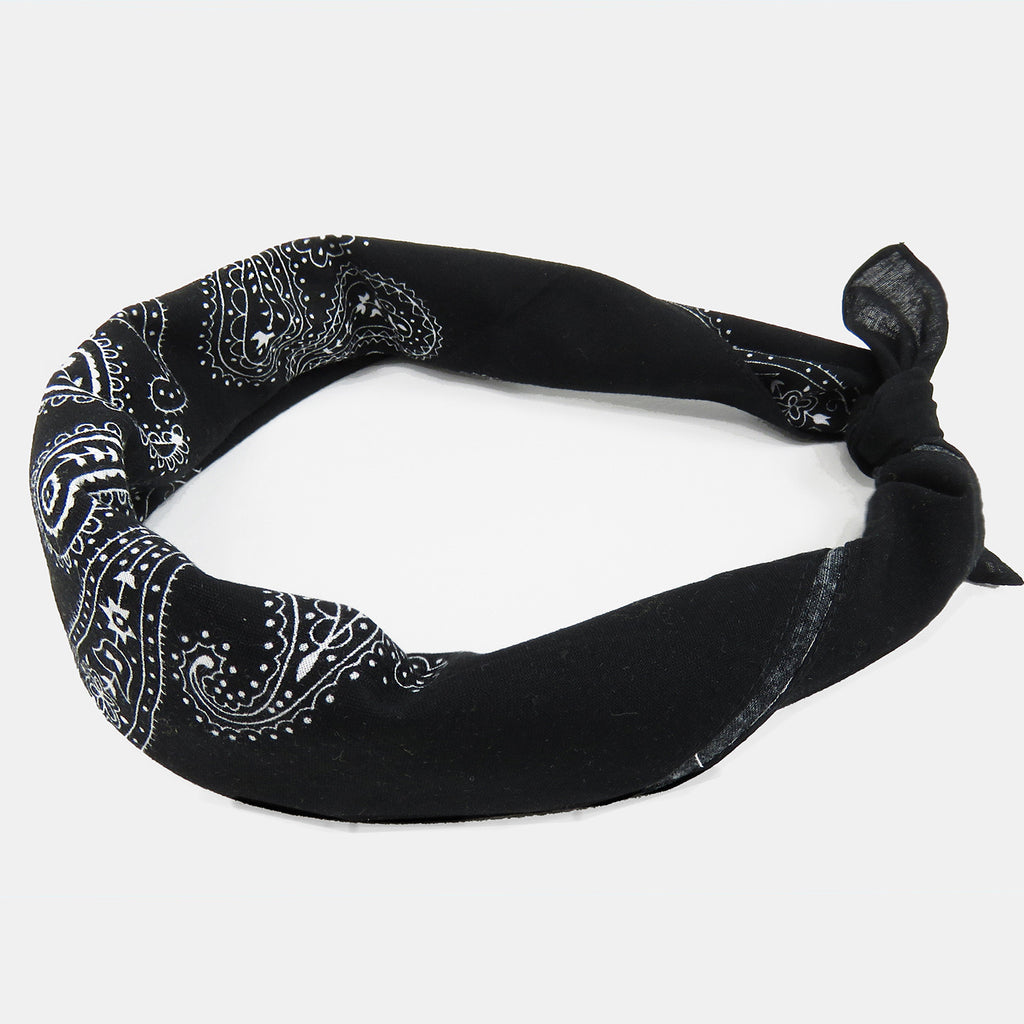 Bandana in cotone con stampa cachemire - NERO