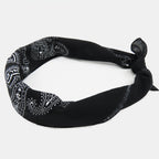 Bandana in cotone con stampa cachemire - NERO