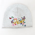 SHINE - berretto in cotone con stampa glitter 2-5 anni grigio