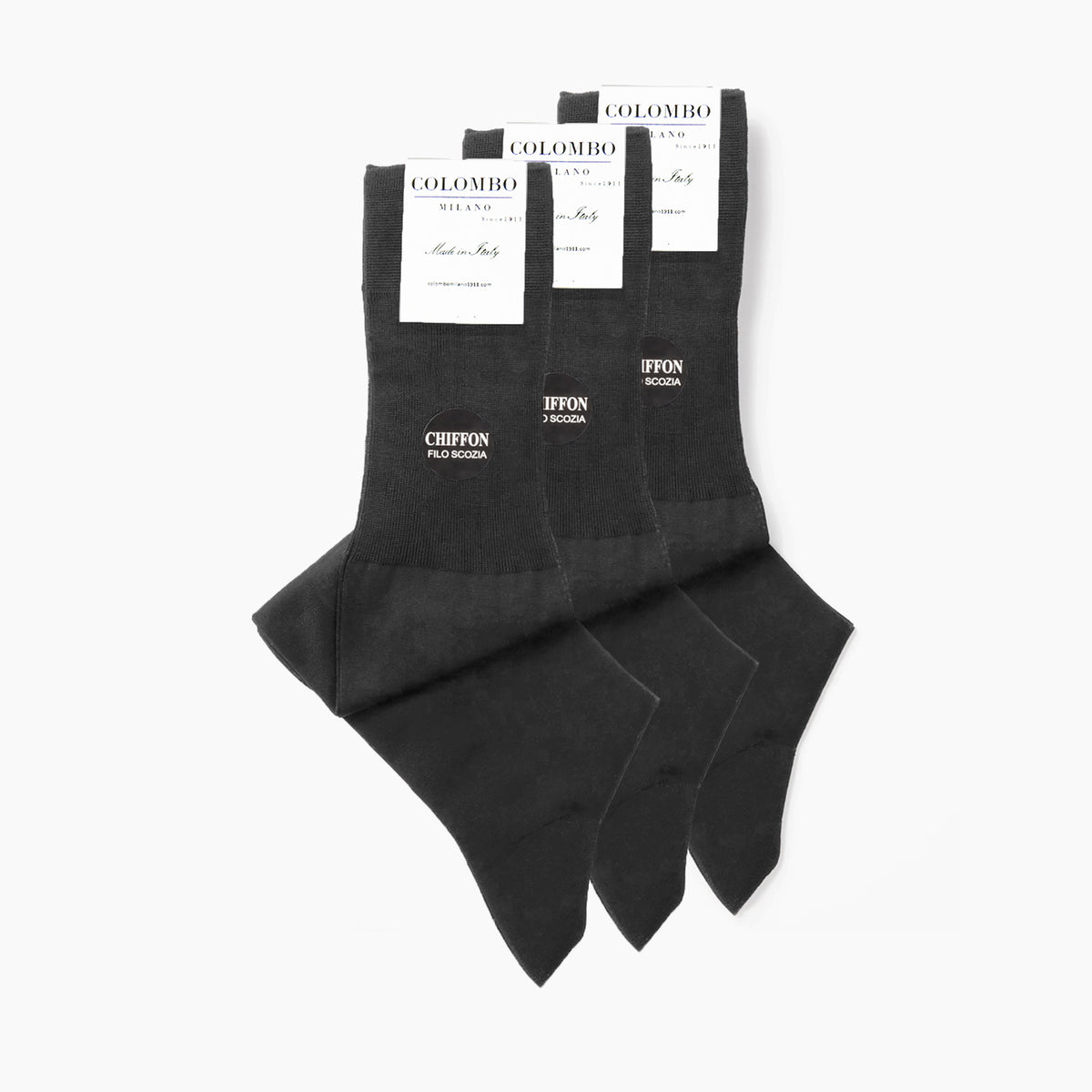PACK 3 paia Calze lunghe Chiffon filo di scozia antracite