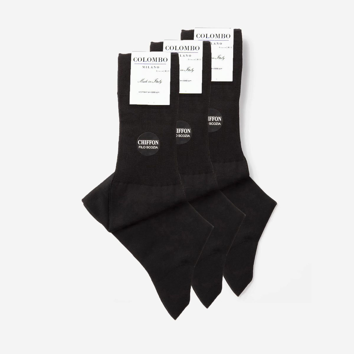 PACK 3 paia Calze lunghe Chiffon filo di scozia nero