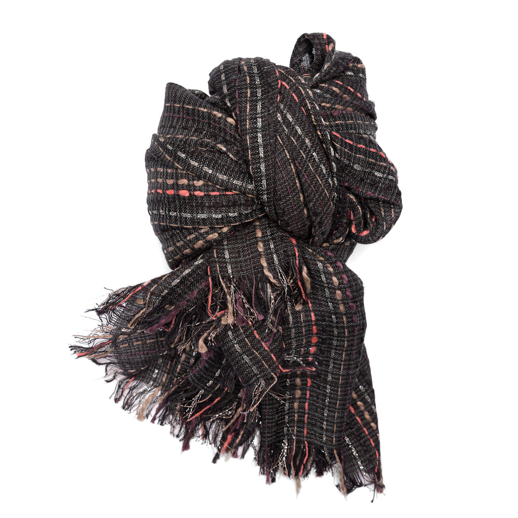 3D striped light scarf in gift box – Manifattura Colombo