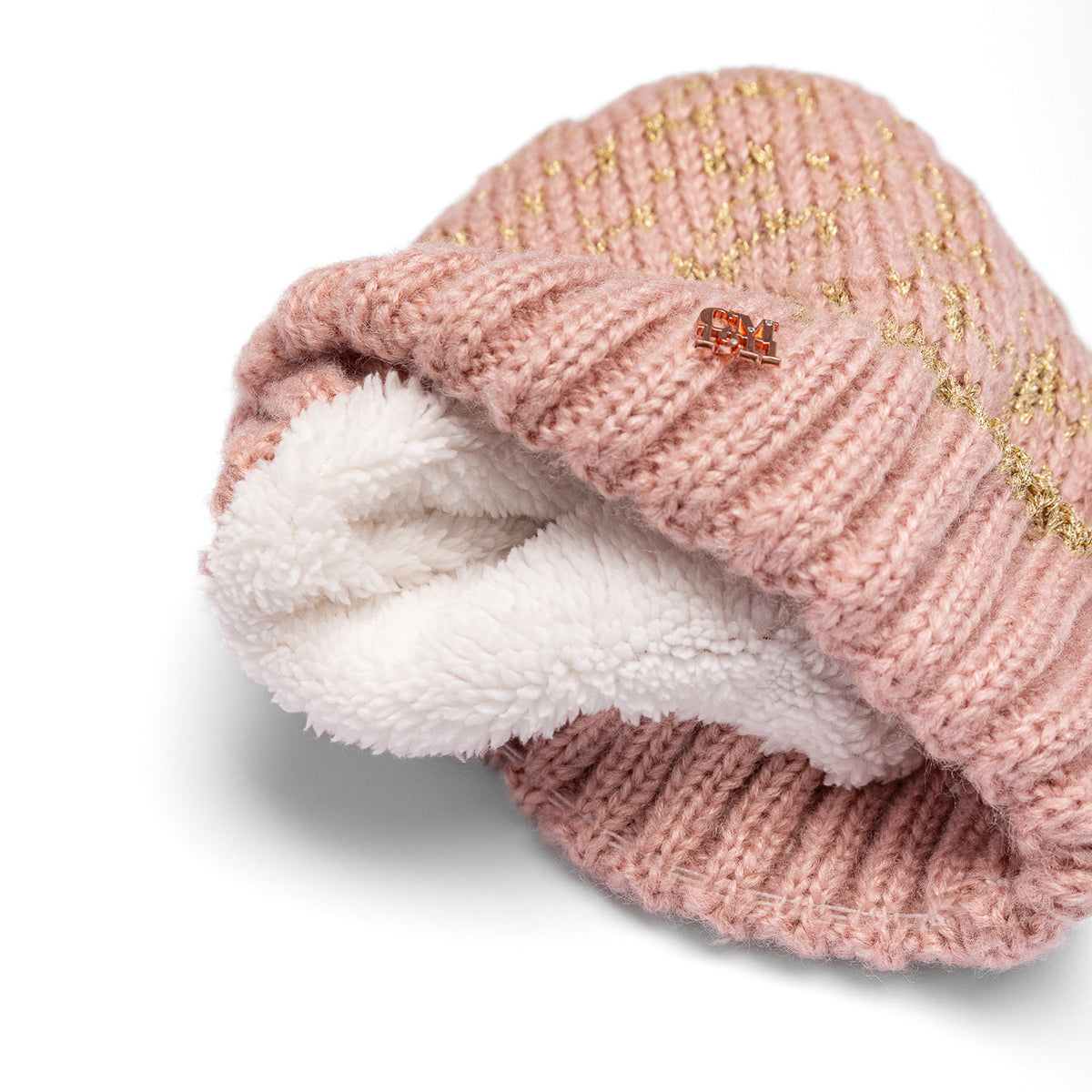 Set bambina interno peloso e lurex oro - 6/12a dettaglio cappello