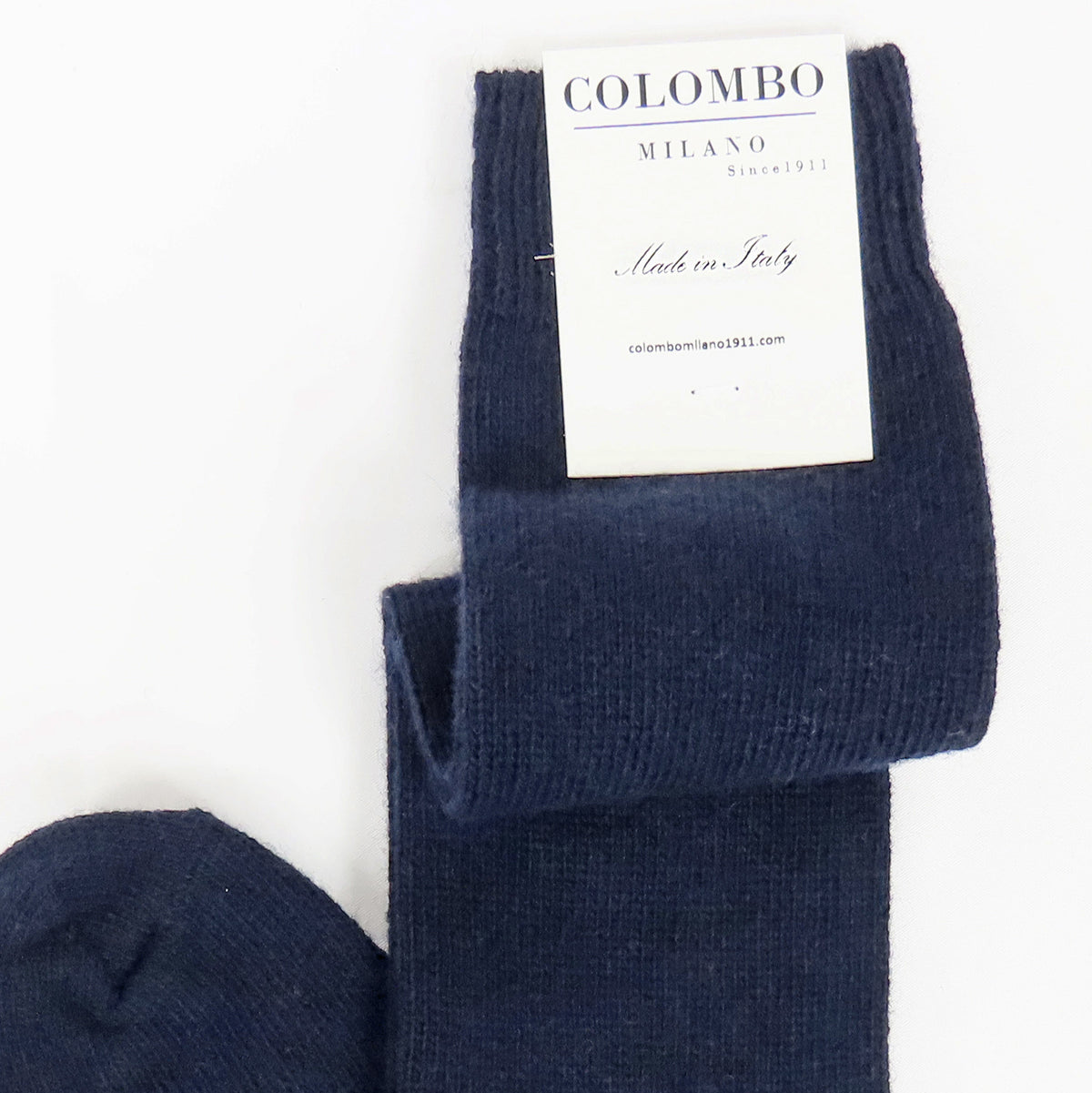 Calze da donna lunghe in caldo Cashmere - blu dettaglio