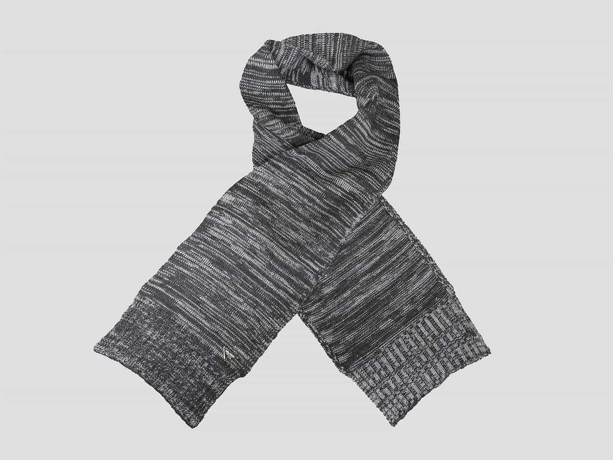 Grigia - sciarpa uomo - sciarpa tricot bicolore con lavorazione a filato ritorto