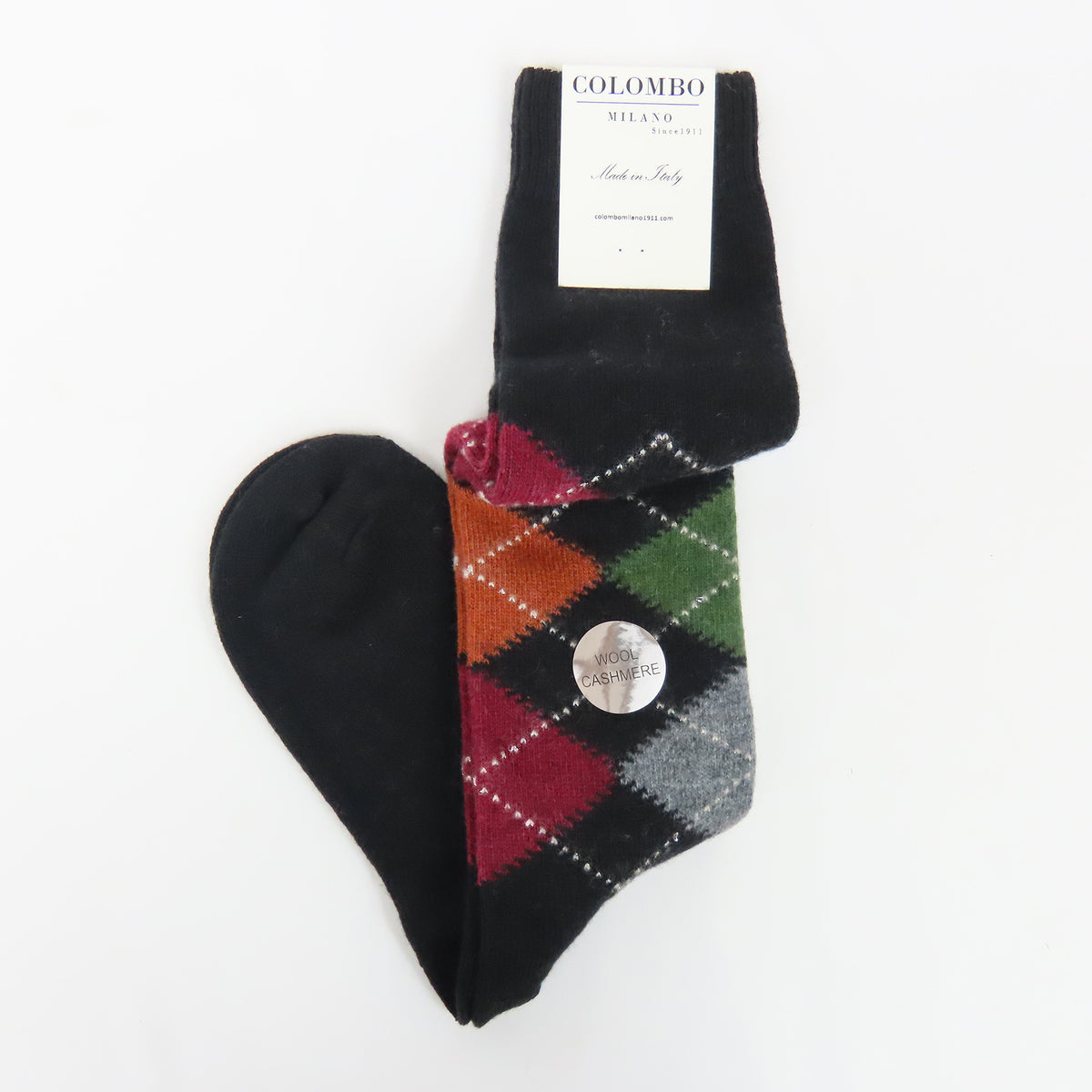 Calze lunghe in Cashmere a rombi con lurex - ass.A