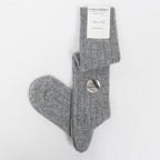 Calze lunghe grigio chiaro in Cashmere con lurex argento