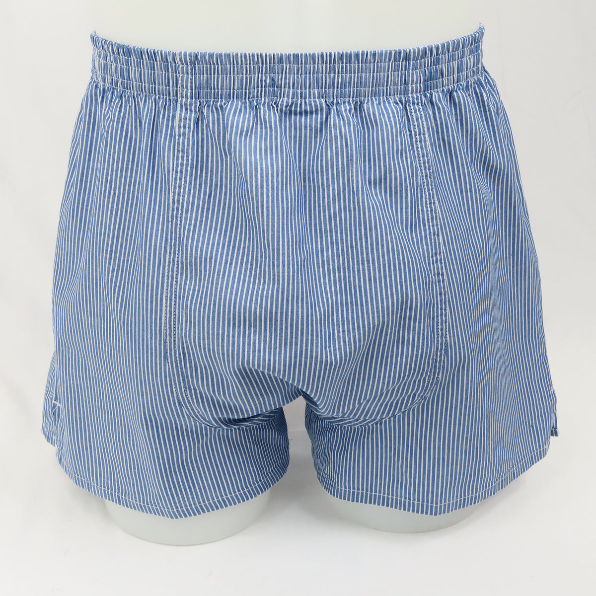 Boxer da uomo taglie forti a righe bianche su fondo avio- 100%cotone retro